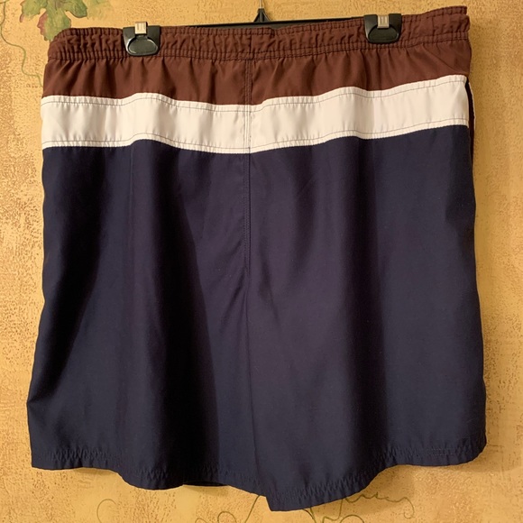 Men’s Islander navy blue/brown swim trunks sz lrg - Picture 2 of 6